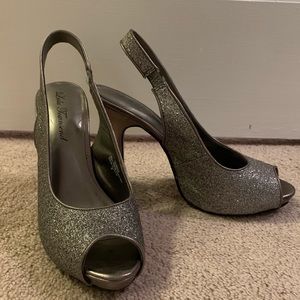 Lulu Townsend silver sparkle shoes